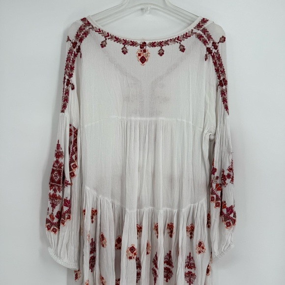 Free People Arianna Embroidered Tunic Top /mini Dress Size Medium Women’s White - Picture 12 of 13